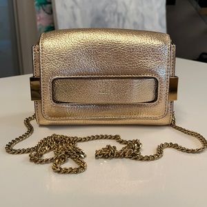 Rare gold metallic leather crossbody Chloe mini bag